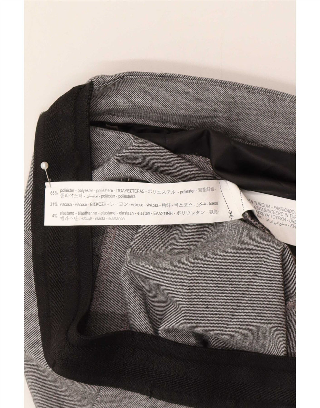 Calça Chino Cônica Feminina Zara Médio W30 L28 Poliéster Xadrez Cinza