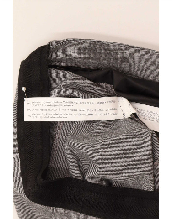 Calça Chino Cônica Feminina Zara Médio W30 L28 Poliéster Xadrez Cinza