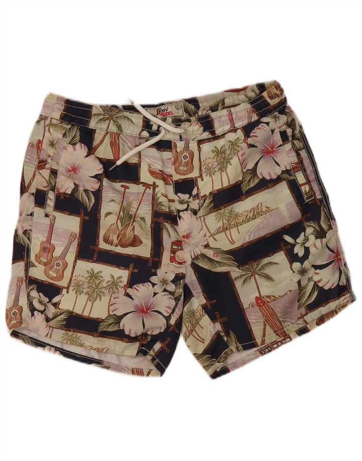 Roy Rogers Mens Hawaiian Swimming Shorts Médio Multicolorido Patchwork
