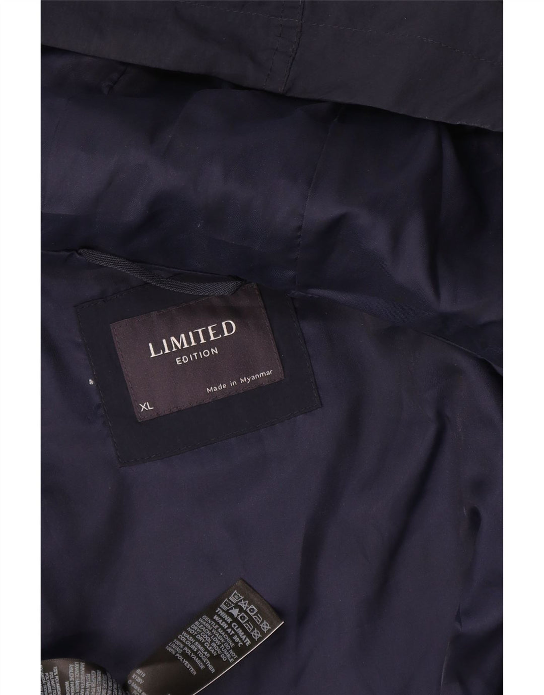 Jaqueta de chuva masculina Marks & Spencer Reino Unido 42 XL azul marinho poliéster
