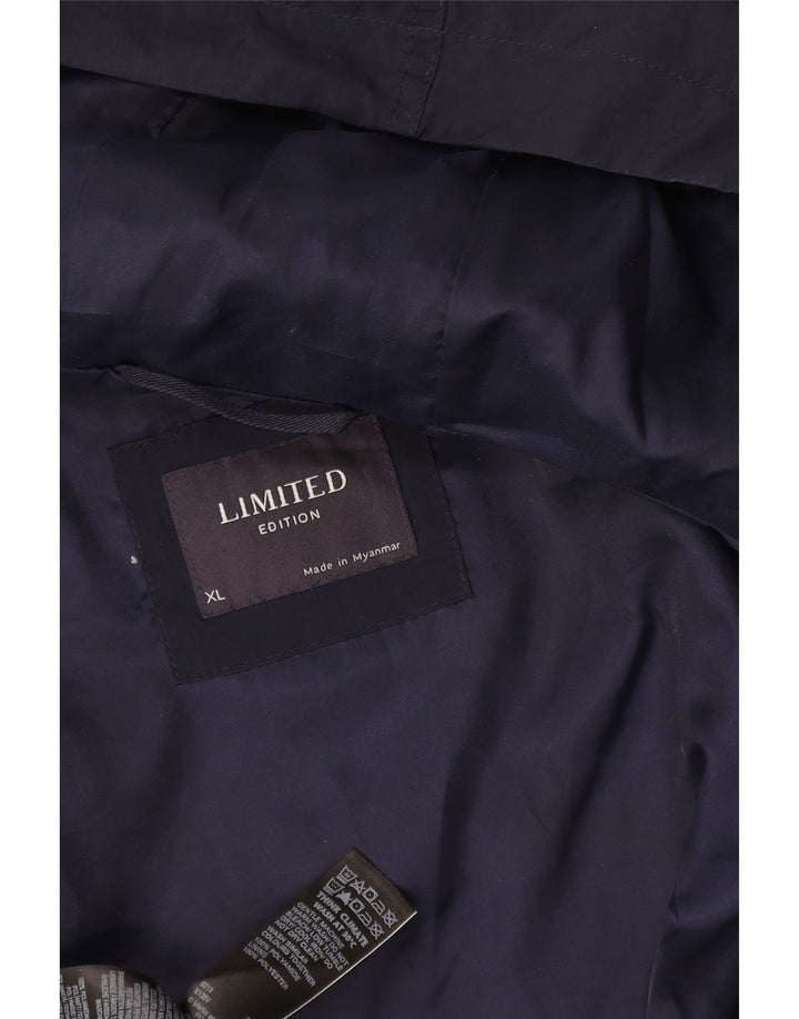 Jaqueta de chuva masculina Marks & Spencer Reino Unido 42 XL azul marinho poliéster