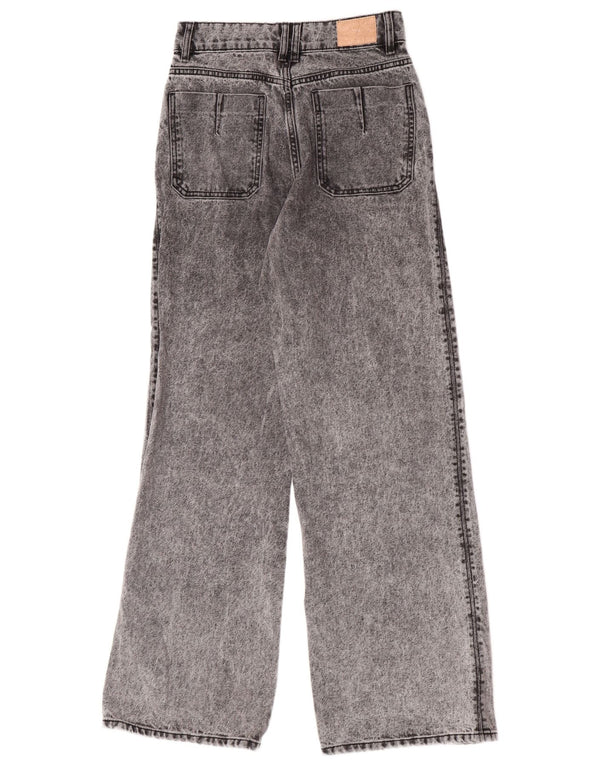 Zara Womens High Rise Wide Leg Jeans EU 36 XS W26 L32 Grey Cotton