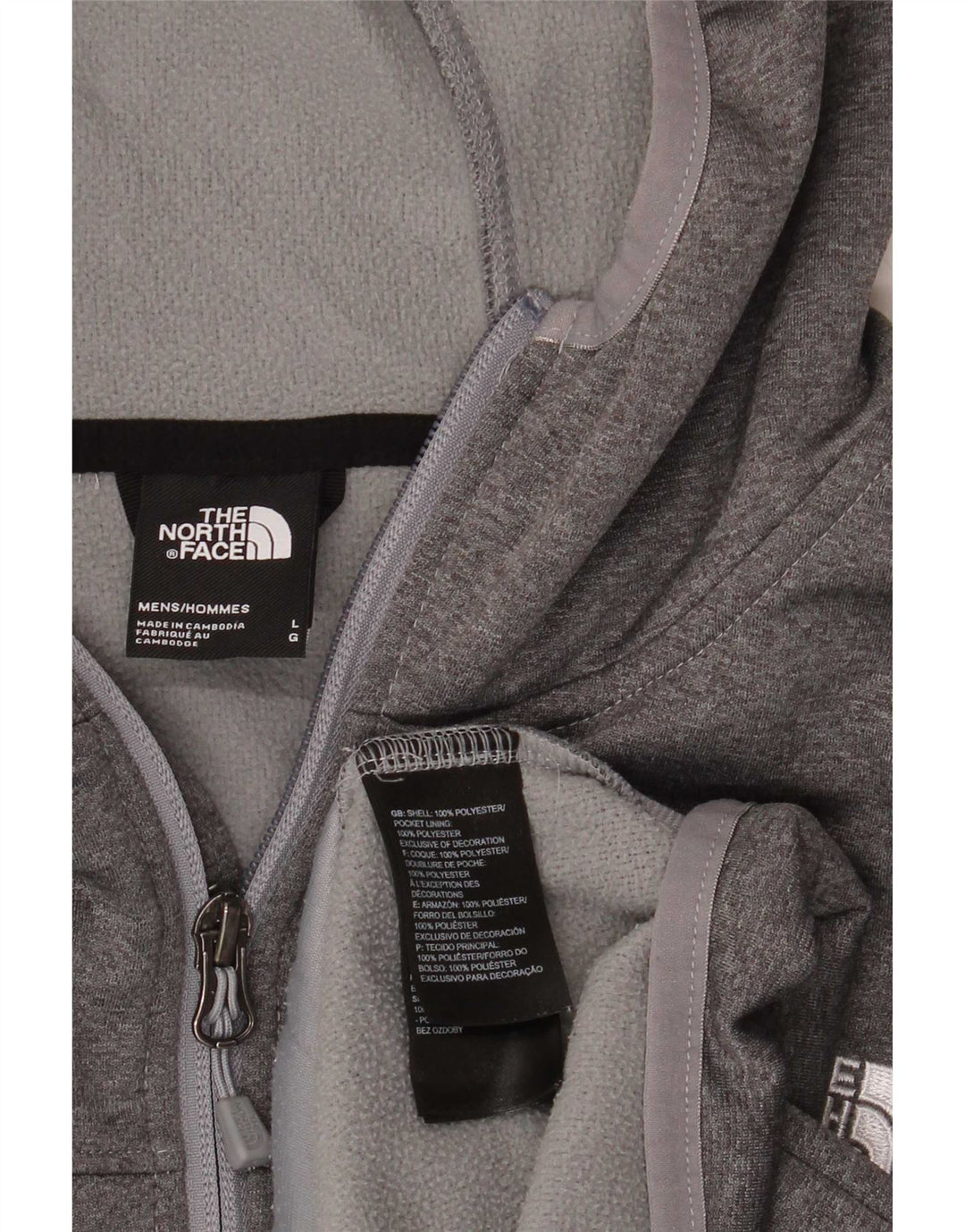 Suéter masculino com capuz e zíper The North Face poliéster cinza grande