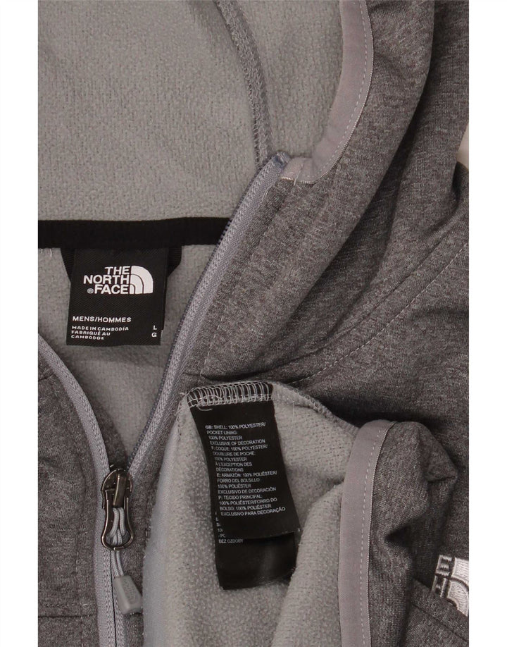 Suéter masculino com capuz e zíper The North Face poliéster cinza grande
