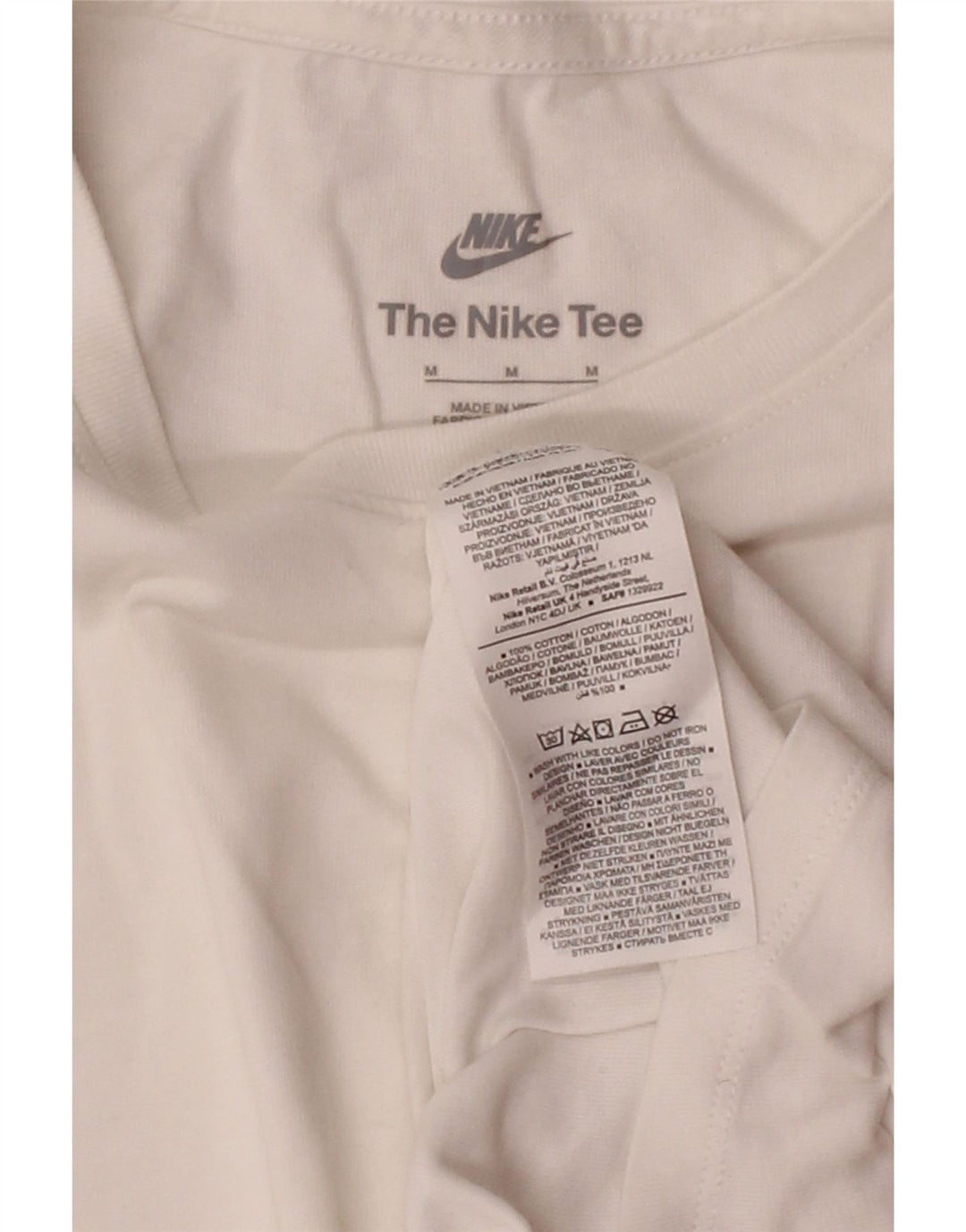 Camiseta feminina Nike UK 14 médio algodão branco