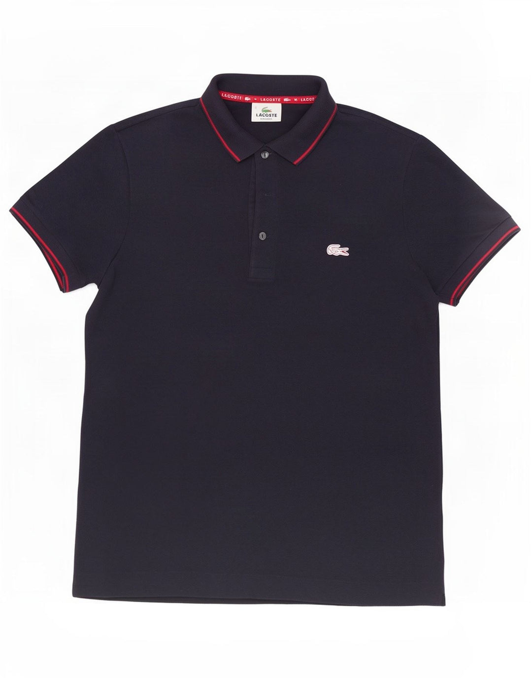 Camisa polo masculina Lacoste Regular Fit tamanho 3 pequeno algodão azul marinho