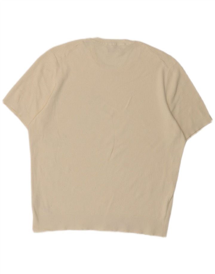 Camiseta masculina de manga curta Massimo Dutti grande algodão branco