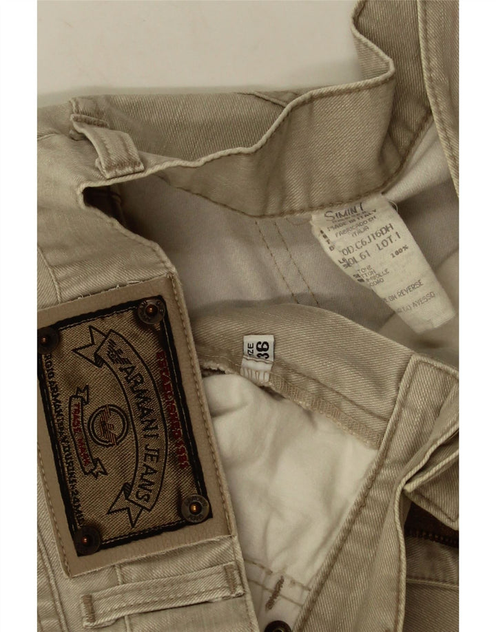 Calça jeans reta masculina Armani W36 L28 algodão bege