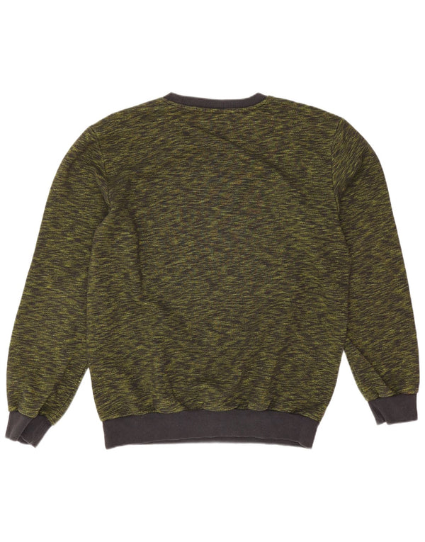 Adidas Mens Neo Graphic Moletom Jumper Grande Verde Salpicado
