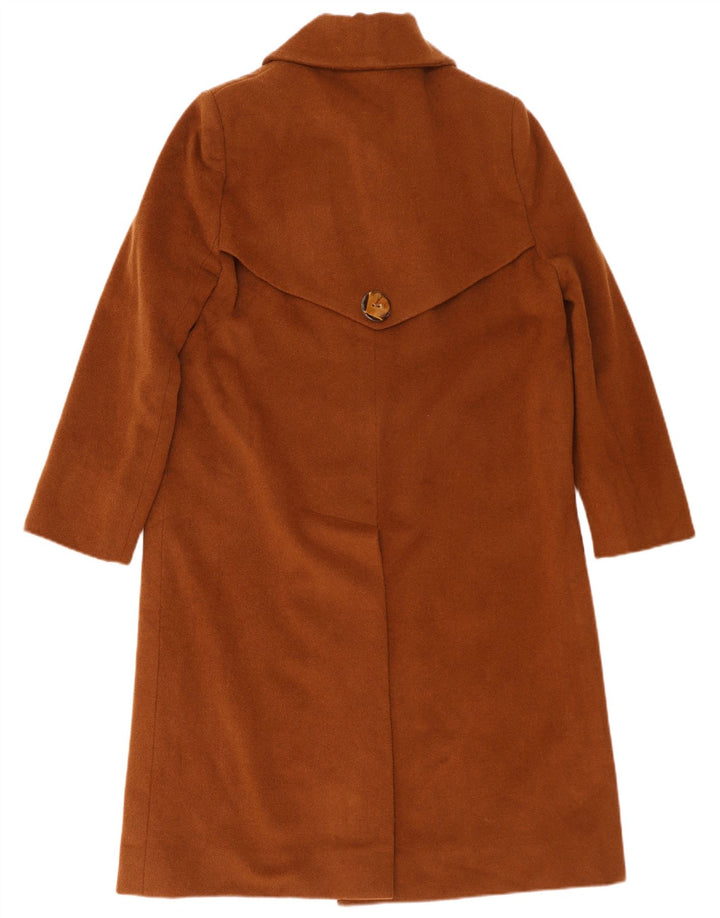 Sobretudo feminino vintage Reino Unido 14 grande lã marrom