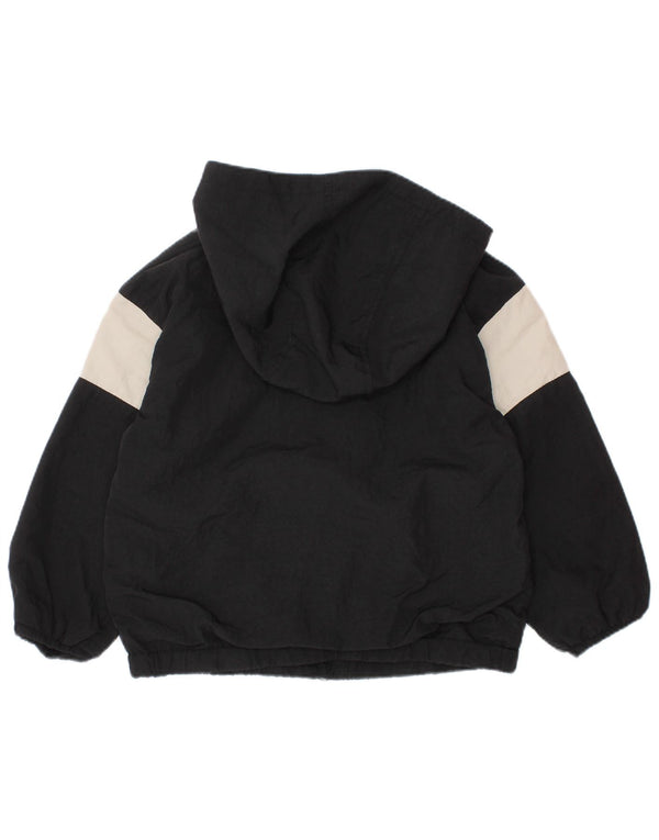 Jaqueta bomber com capuz para meninos ZARA 18-24 meses preto algodão colorblock