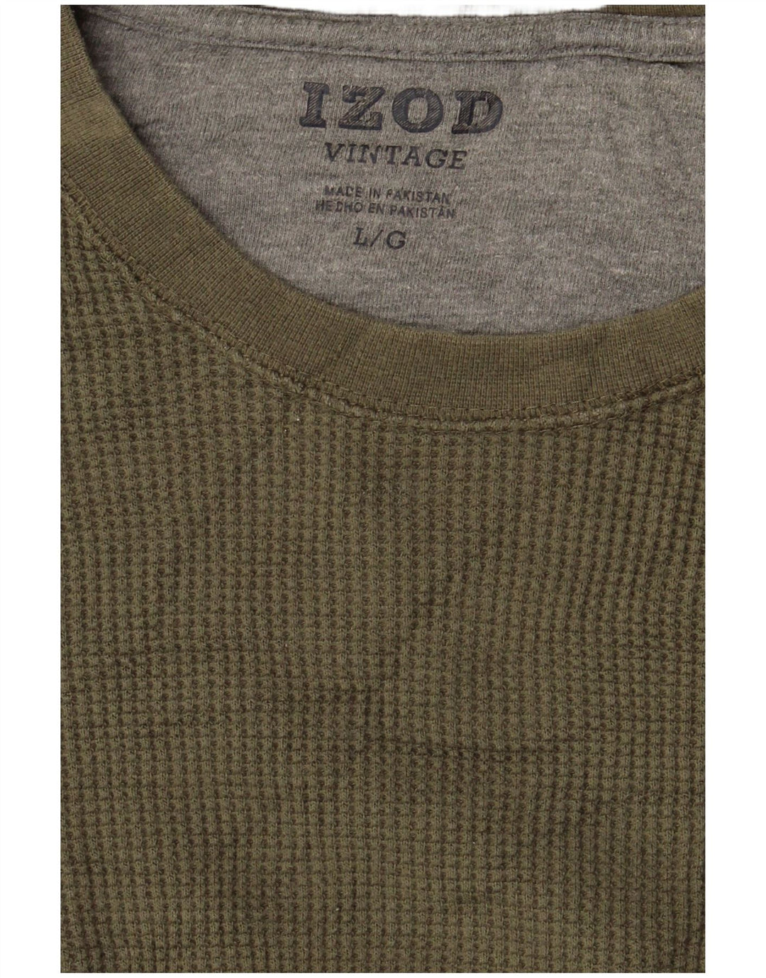 Top masculino IZOD manga comprida grande cáqui