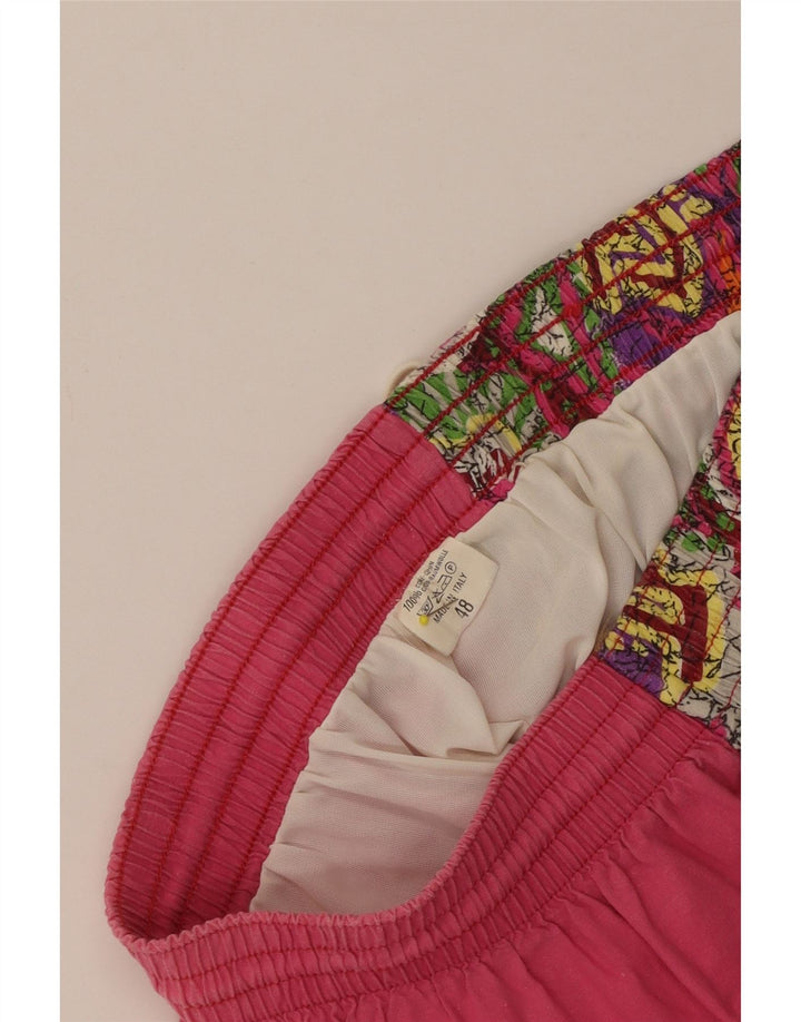 Shorts de natação masculino vintage IT 48 pequeno algodão rosa