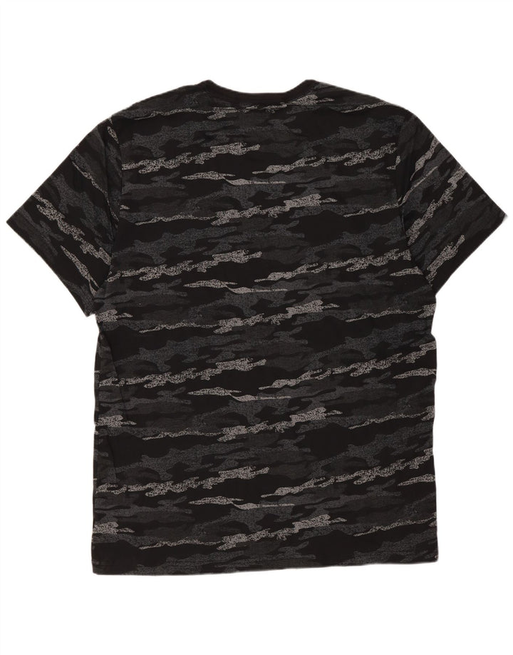 Camiseta masculina Calvin Klein com estampa gráfica, algodão camuflado preto médio