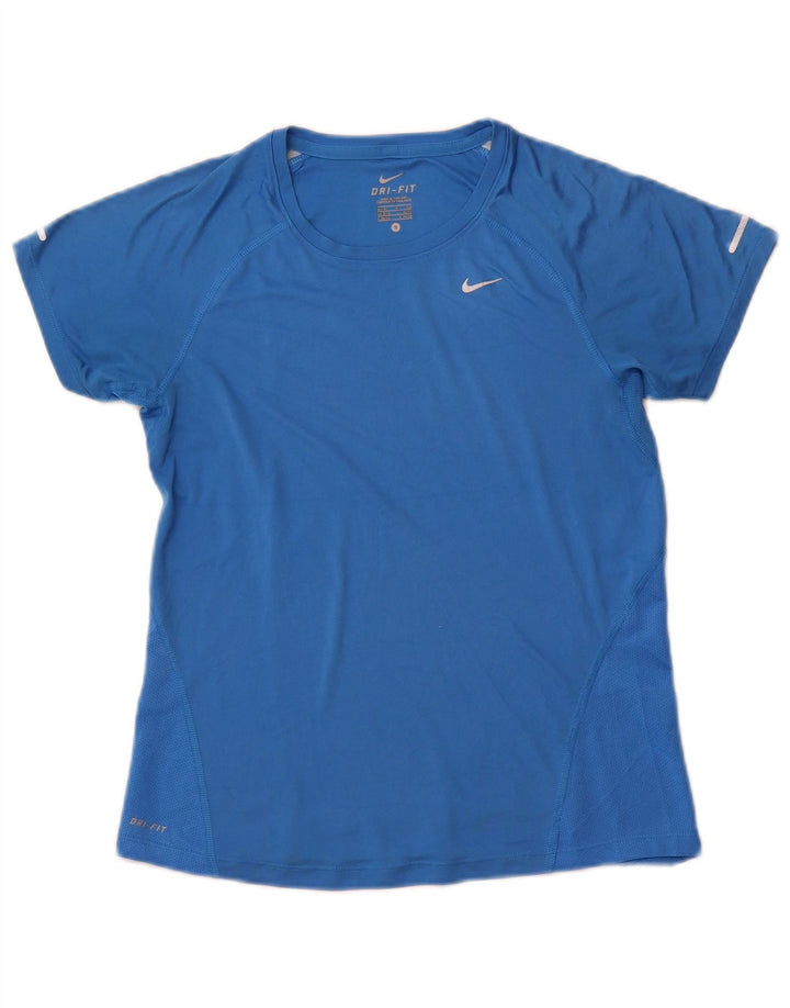 Camiseta feminina Nike Dri Fit UK 8/10 pequena azul poliéster esportiva