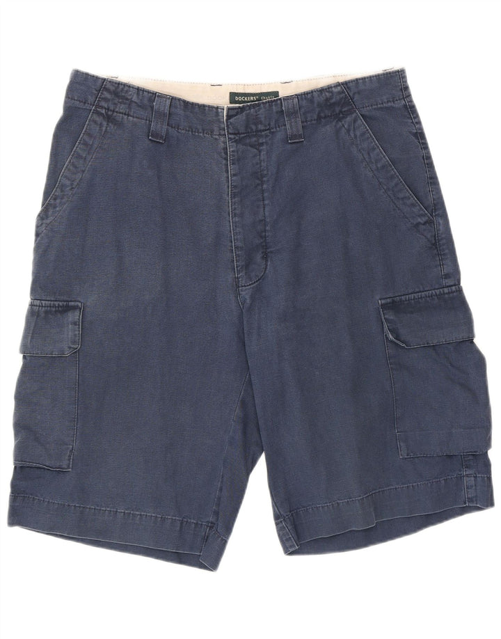 Shorts cargo masculino Dockers Khakis W34 grande algodão azul marinho