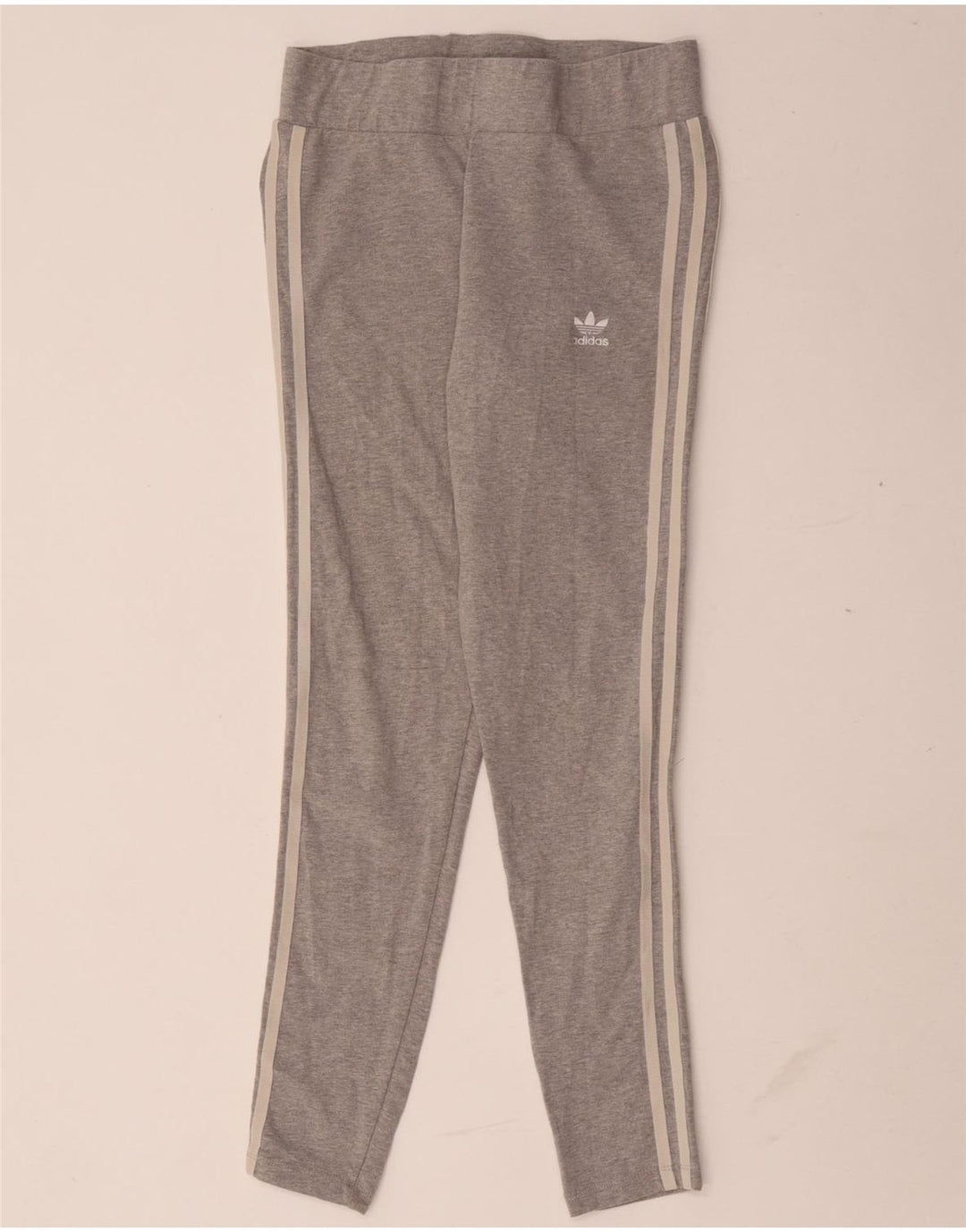 Leggings Adidas Femininas UK 12 Algodão Flecked Cinza Médio