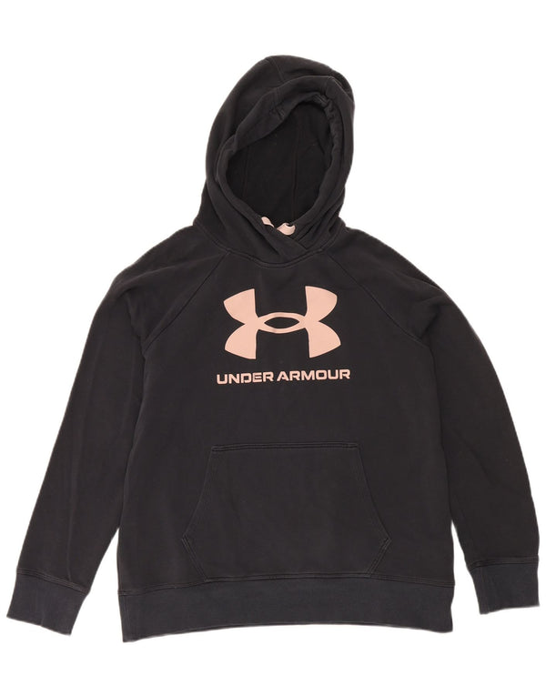 Under Armour feminino gráfico moletom com capuz Reino Unido 14 médio algodão azul marinho