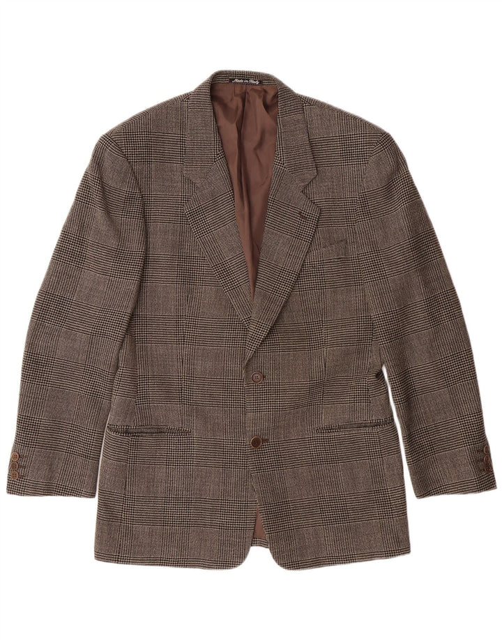 Jaqueta blazer masculina de 2 botões GIORGIO ARMANI IT 48 xadrez marrom médio