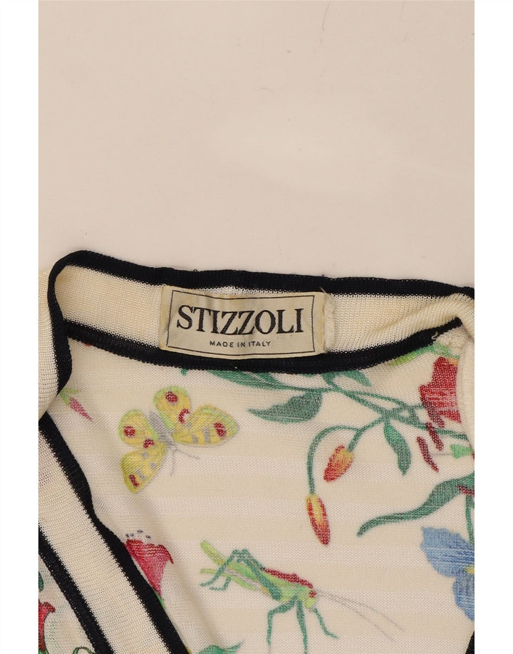STIZZOLI Womens Longline Cardigan Sweater UK 12 Medium Multicoloured Vintage STIZZOLI and Second-Hand STIZZOLI from Messina Hembry 