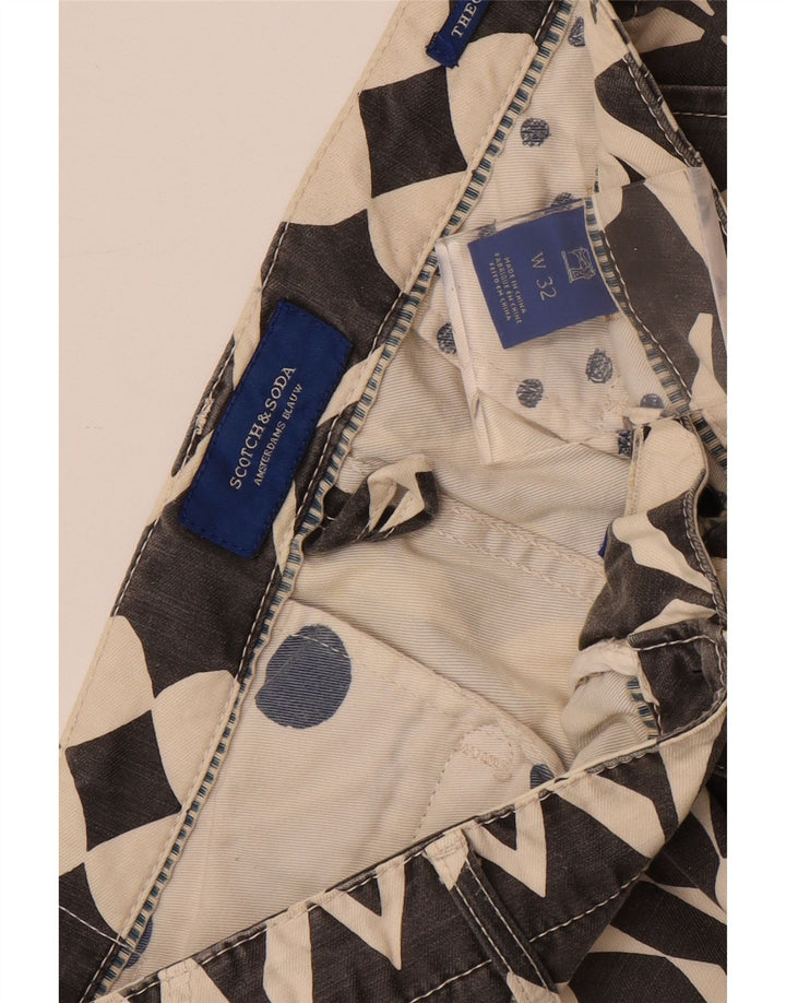Scotch & Soda Mens Chino Shorts W32 Médio Preto Geométrico