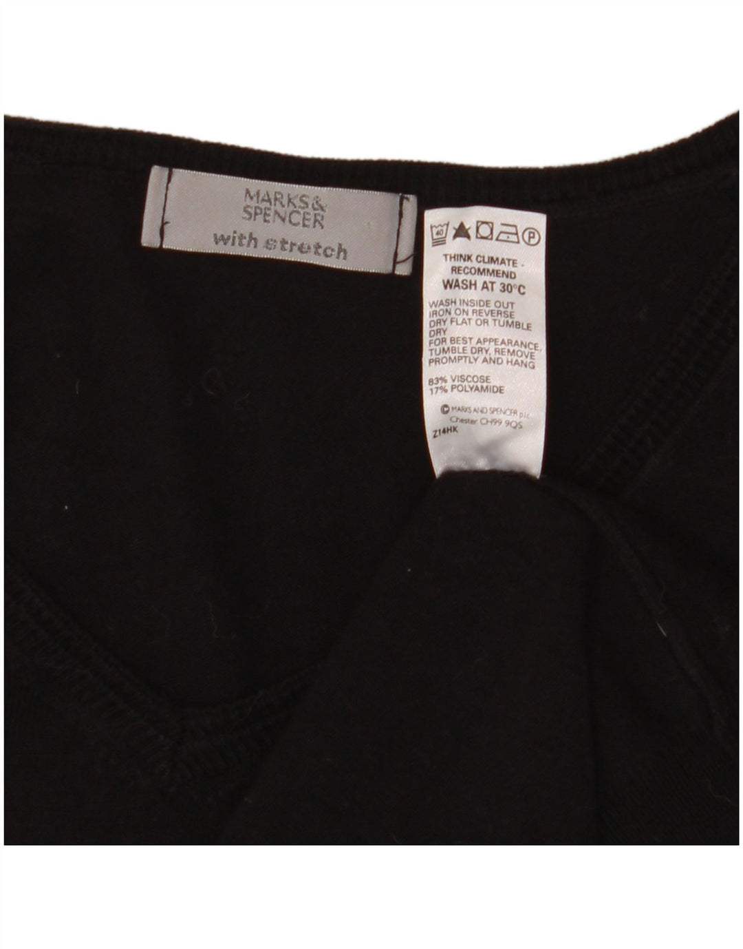 Suéter feminino Marks & Spencer com decote em V e gola V Reino Unido 14 médio preto