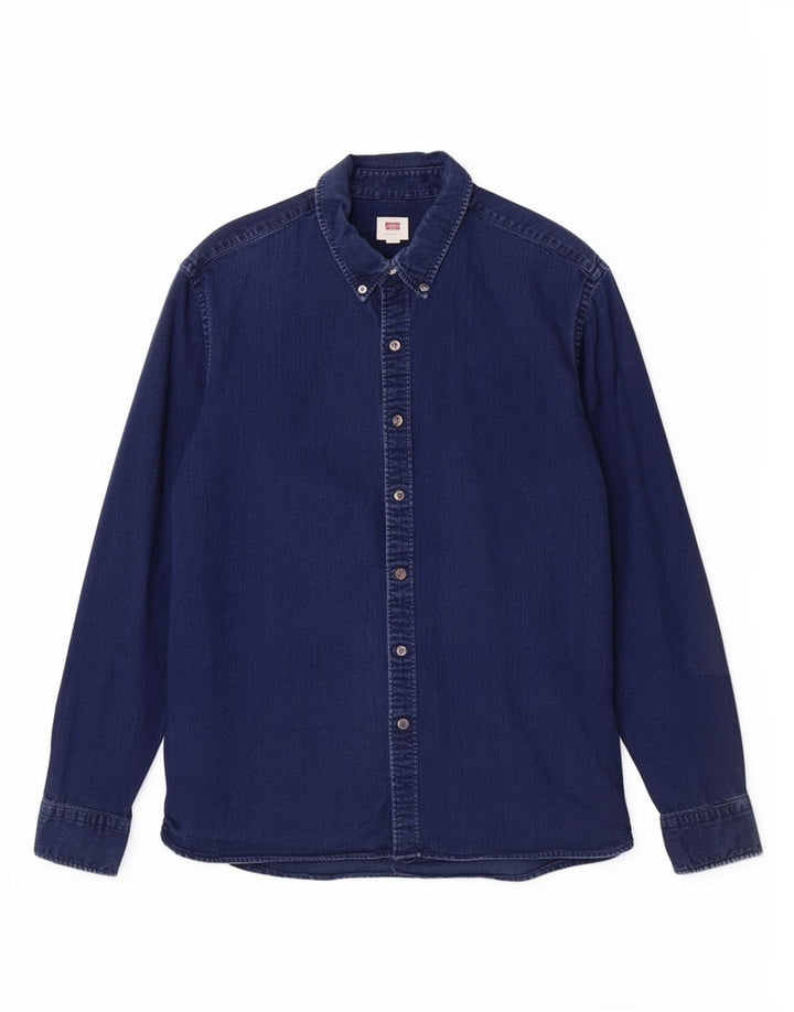 Camisa jeans masculina Levi's XL azul algodão