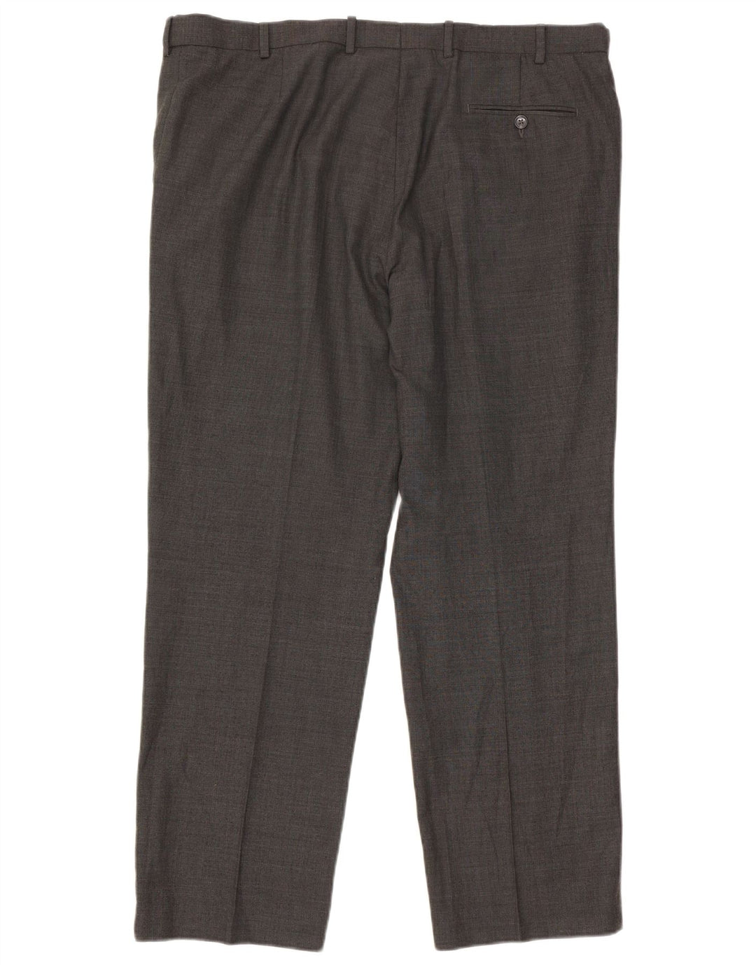 Calça masculina reta casual Marks & Spencer W40 L31 lã cinza