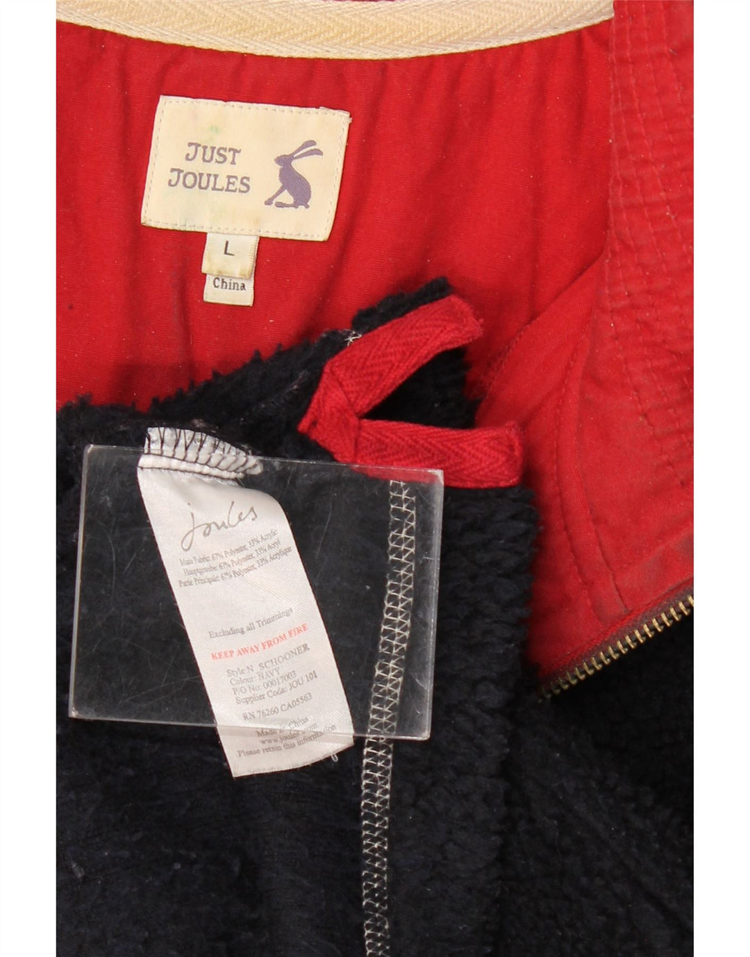 JOULES Suéter masculino de lã com zíper e gola grande em poliéster preto