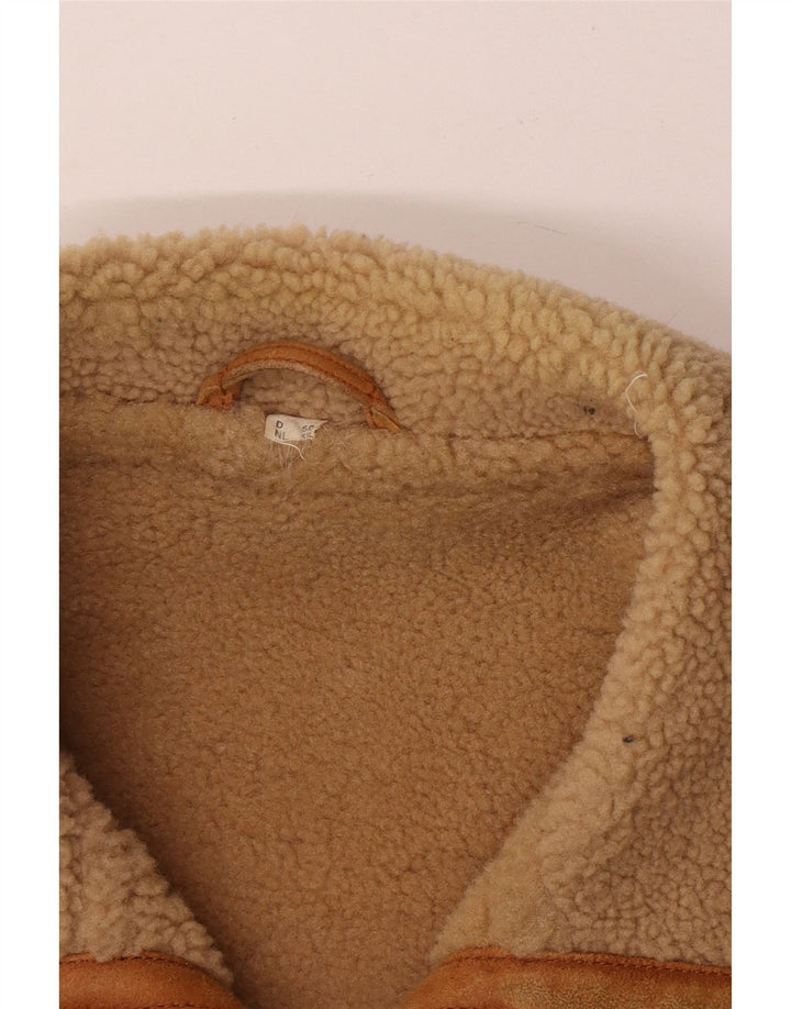 David Moore Jaqueta masculina de shearling UE 50 grande marrom shearling