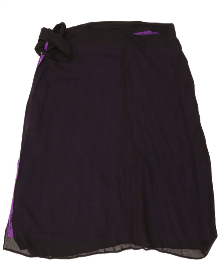 Saia envoltória feminina vintage tamanho único W48 viscose preta