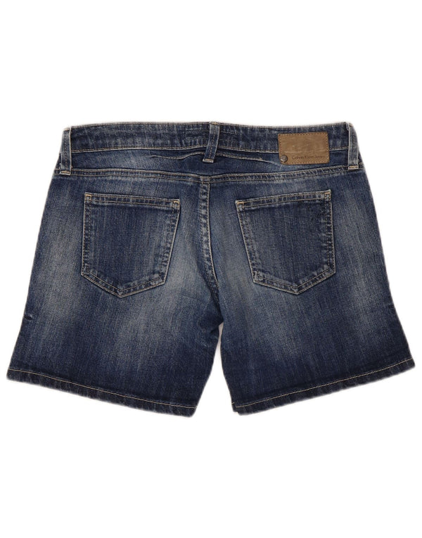 Calvin Klein Jeans Feminino Super Low Denim Shorts W27 Pequeno Azul Algodão