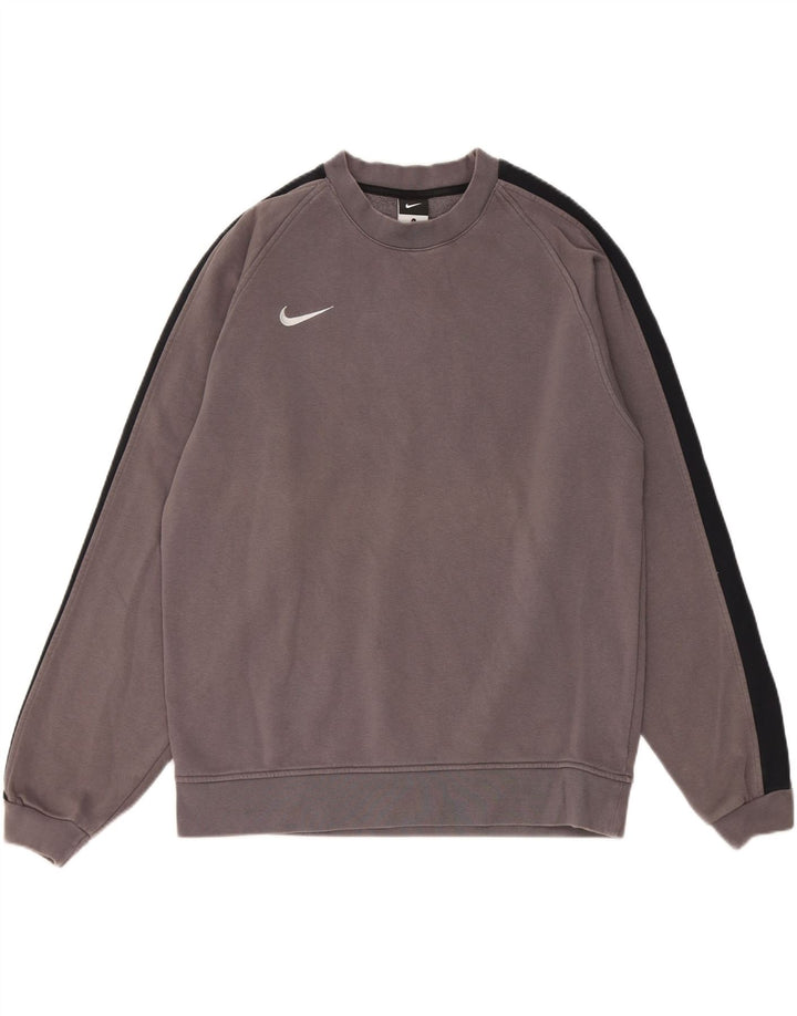 Moletom masculino Nike Jumper grande cinza colorblock algodão