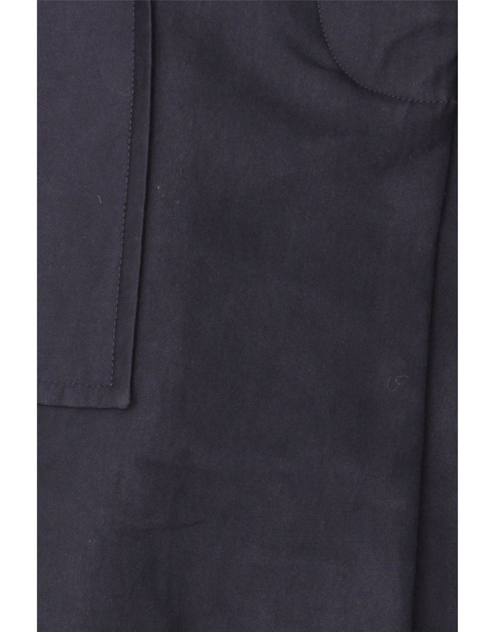 Sobretudo feminino Zara UK 14 algodão azul marinho médio