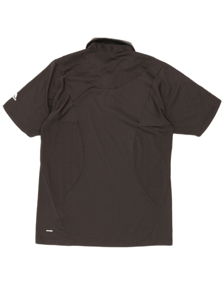 Camisa polo masculina Adidas média preta poliéster esportiva