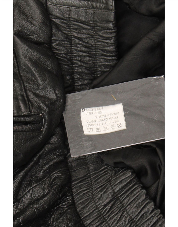 Jaqueta de couro masculina vintage UK 44 2XL couro preto