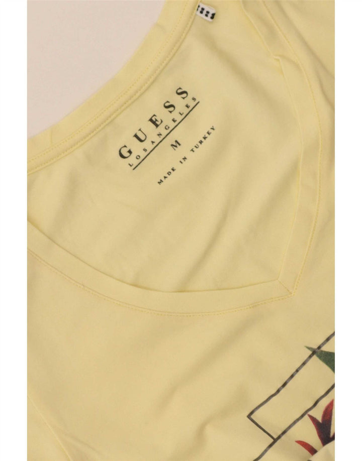 Camiseta feminina Guess com estampa gráfica UK 12 amarelo médio