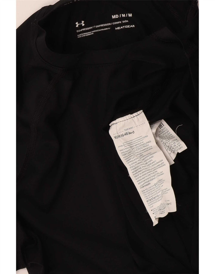 Under Armour Mens Compression T-Shirt Top Médio Poliéster Preto