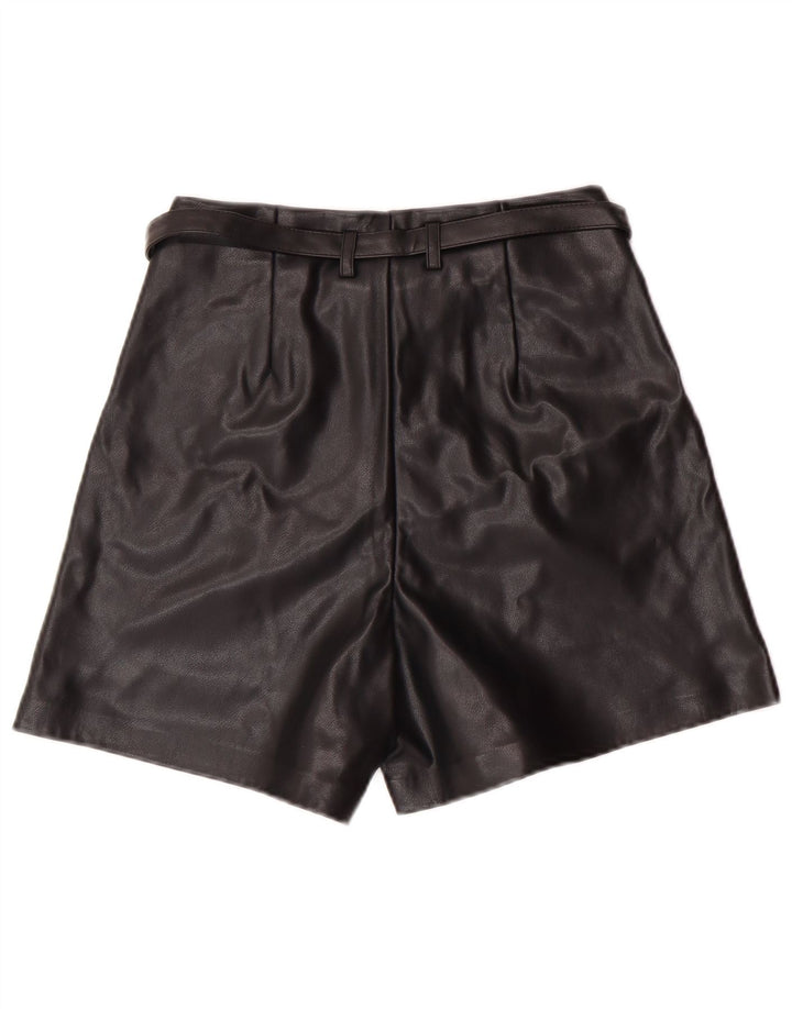 Apenas shorts femininos de couro sintético XS W25 poliéster preto