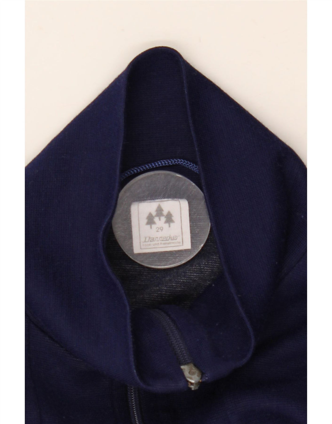 Jaqueta superior de agasalho masculino vintage XL azul marinho listrado acrílico