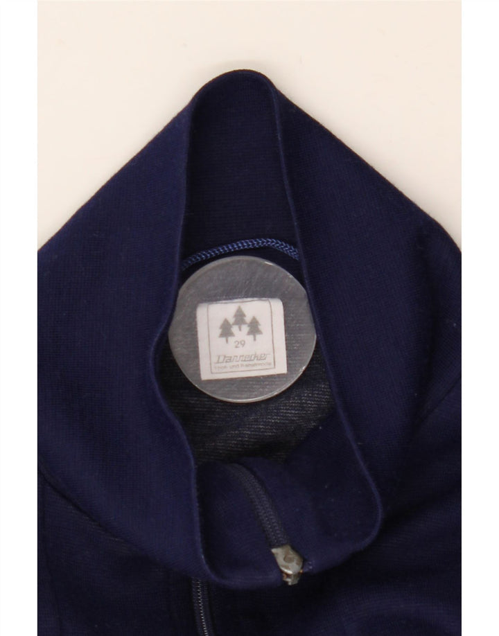 Jaqueta superior de agasalho masculino vintage XL azul marinho listrado acrílico