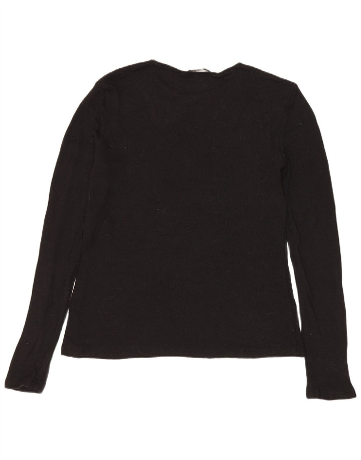 Suéter feminino ZARA com gola canoa Reino Unido 12 viscose preta média
