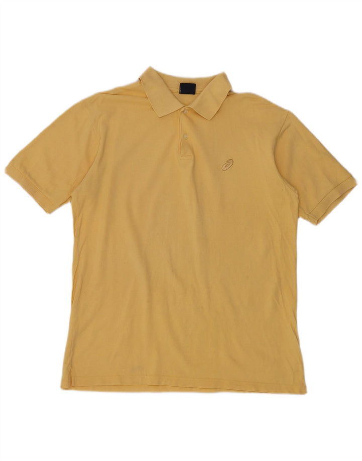 Camisa polo masculina Asics médio algodão amarelo