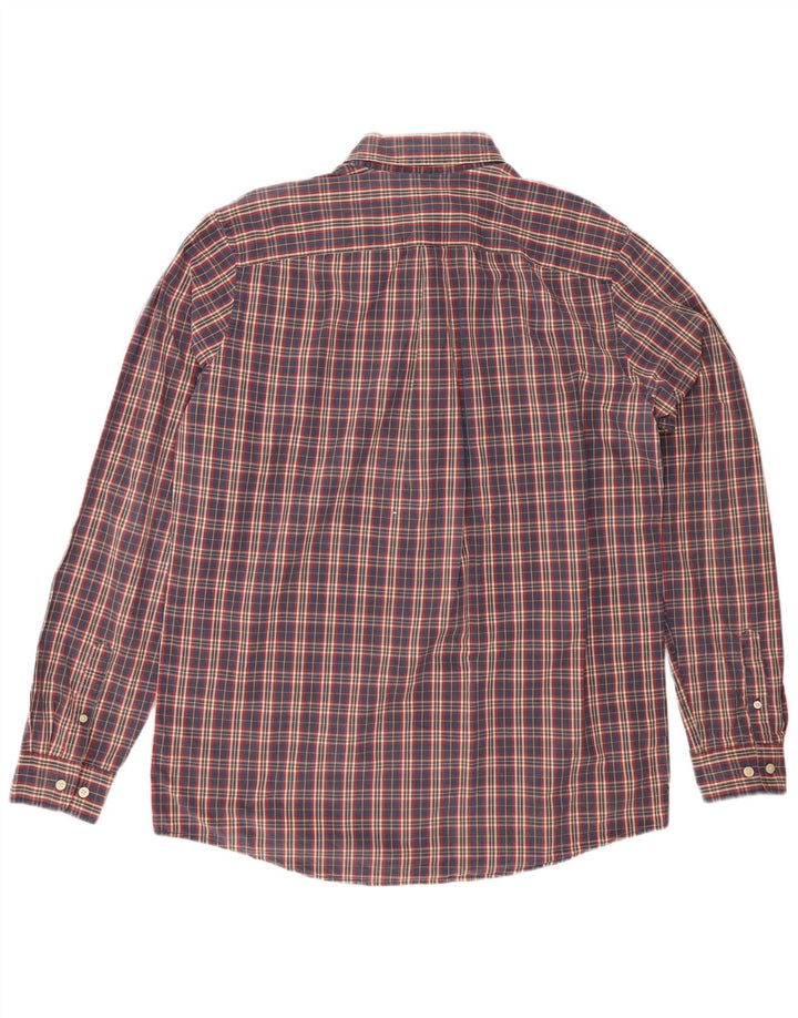 Camisa masculina EDDIE BAUER grande algodão xadrez azul marinho