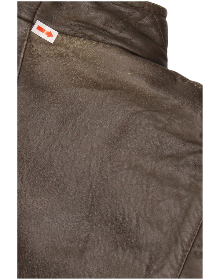 Jaqueta de couro feminina VINTAGE IT 48 XL couro marrom