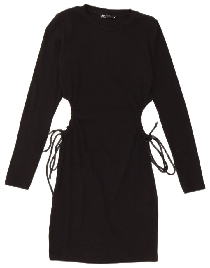 Zara Vestido Jumper Feminino Reino Unido 12 Médio Preto