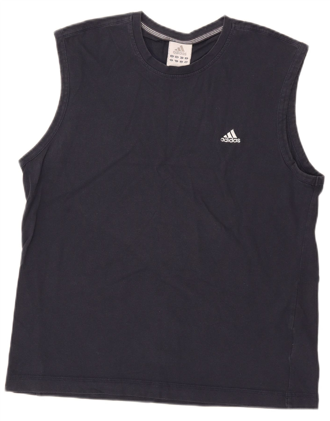 Adidas Mens Colete Top Grande Algodão Azul Marinho