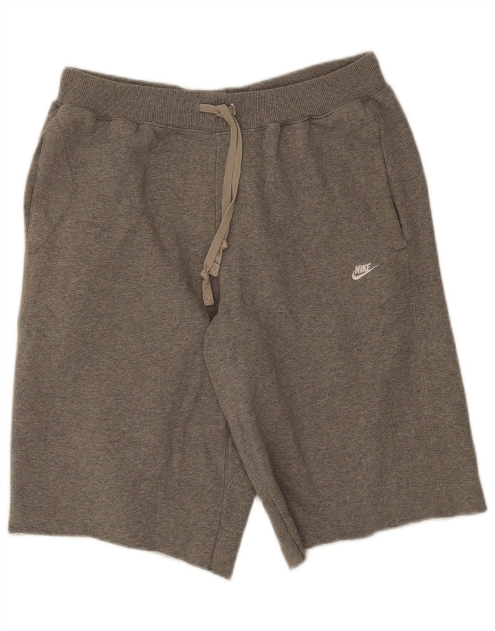 Shorts esportivos masculinos Nike grande algodão cinza
