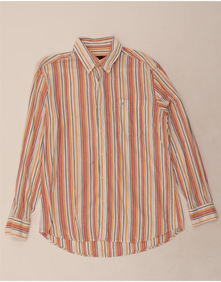 Camisa masculina Kappa grande algodão listrado multicolorido