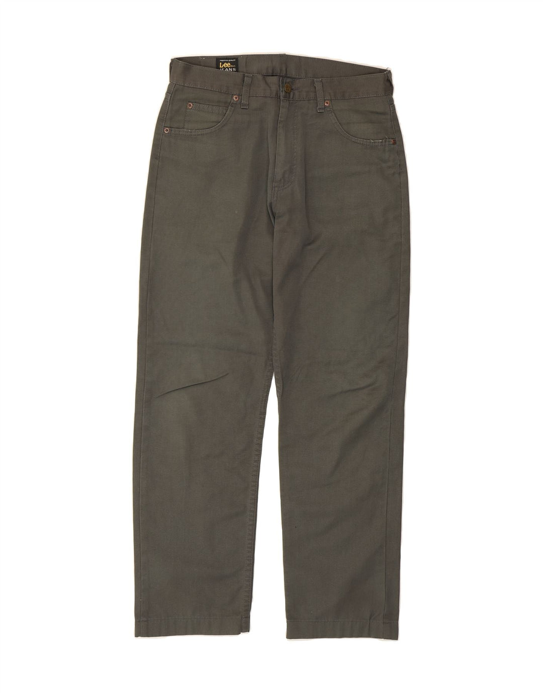 LEE Mens Straight Casual Trousers W31 L30 Green Cotton Vintage Lee and Second-Hand Lee from Messina Hembry 